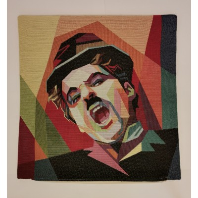 Mαξιλαροθήκη στόφα με chaplin.  45x45cm. oikos429