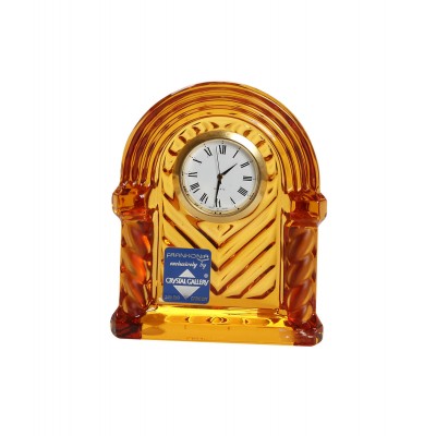 Ρολόι επιτραπέζιο από κρύσταλλο - μελί. 10x9cm. oikos286