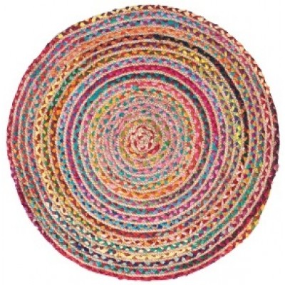 Χαλι στρογγυλο multi colour cotton/jute braided rug Διάσταση:120 εκ. διάμ. 