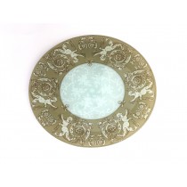 Πιάτο ρηχό - διακοσμητικό με αγγελούδια -γυάλινο. 20x20cm. oikds24
