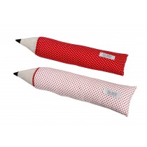  Διακοσμητικά Μαξιλαράκια σε σχήμα μολύβι- σετ/2 Λευκό και κόκκινο. 36x7cm. oikos407