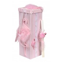 Λαμπάδα σε Κουτί "Flamingo"  για Κορίτσια - ρόζ. oikos366