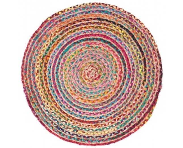 Χαλι στρογγυλο multi colour cotton/jute braided rug Διάσταση:120 εκ. διάμ. 